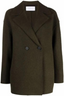 Dropped Shoulder Double Breasted Jacket Moss Green