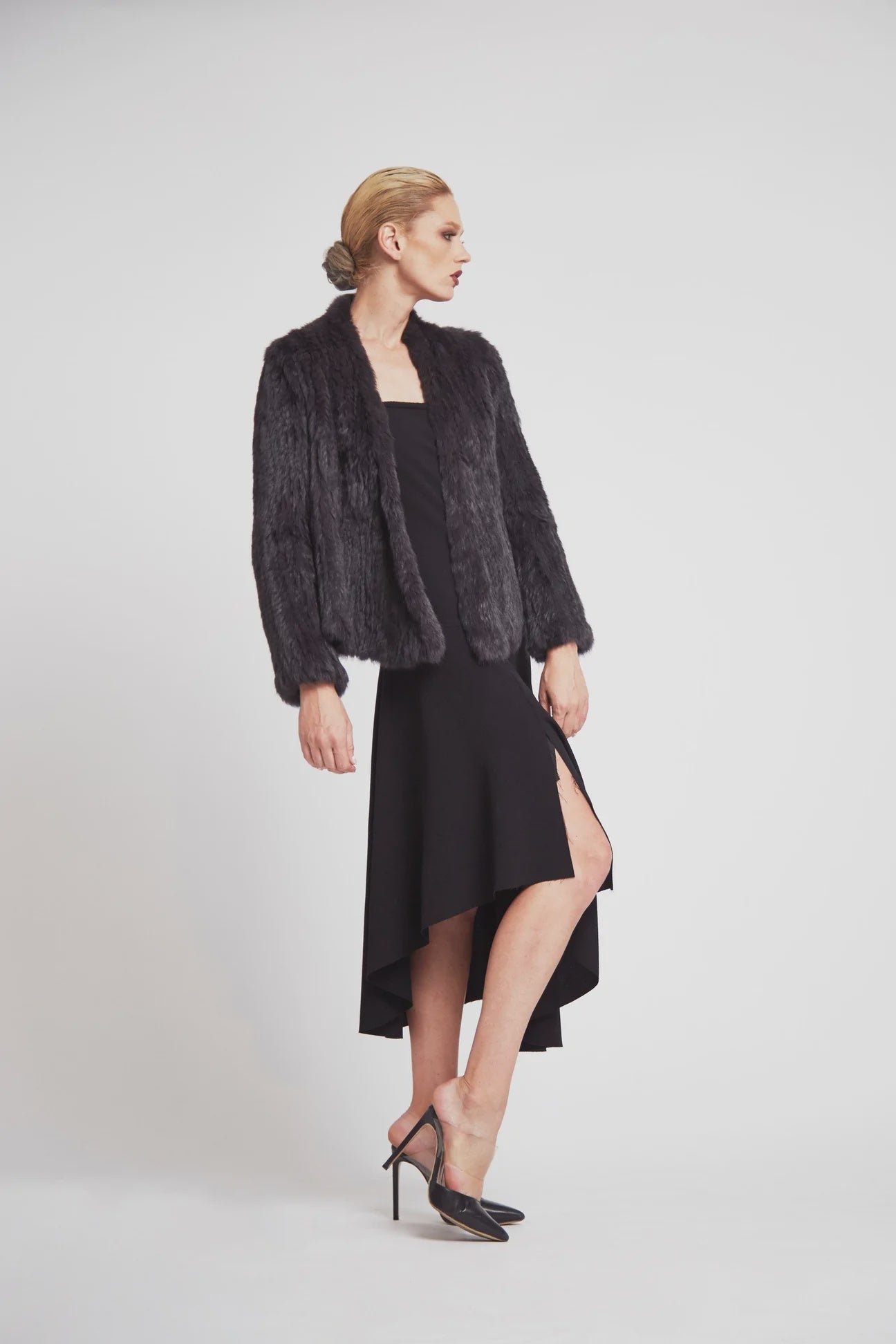 Cascade Rabbit Fur Jacket Onyx – Deval boutique Wanaka