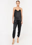 The Racer Charmeuse Cami Black