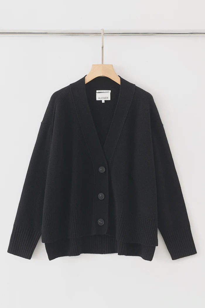 N.99 Cashmere Blend Hi-Low Cardigan Black