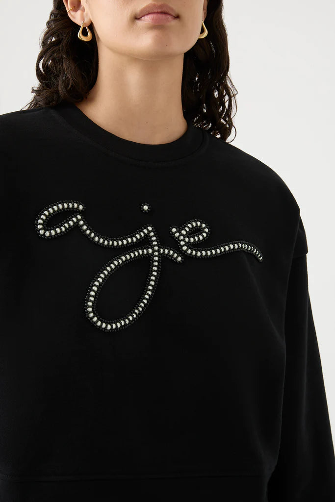 Mythology Pearl Logo Sweater Black