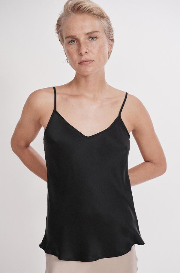 Silk Laundry Bias Cut Cami Black