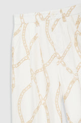 Carrie Pant Cream And Tan Link Print