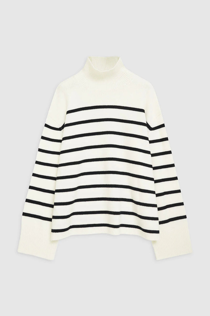 Courtney Sweater Ivory And Black Stripe