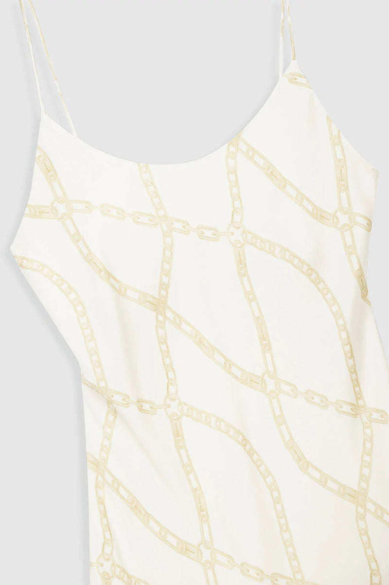 Lisette Slip Dress Cream And Tan Link Print