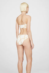 Viv Bikini Bottom Cream And Tan Link Print