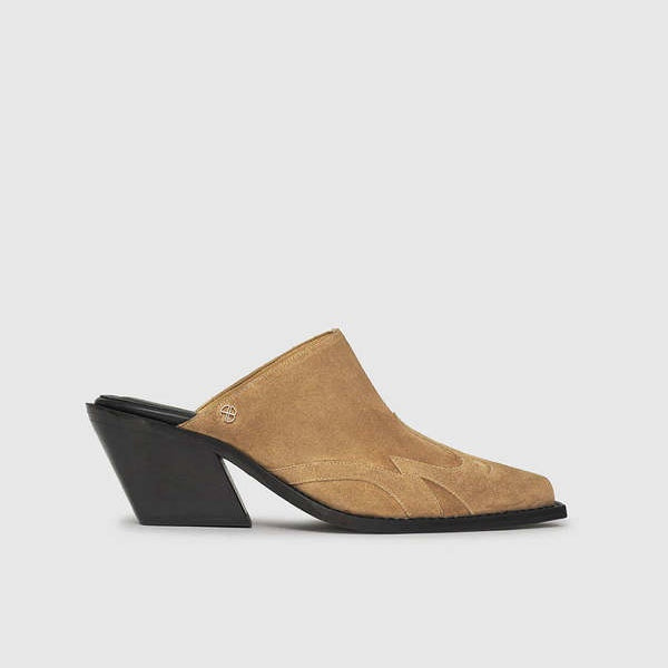 Tania Mules Camel Deval boutique Wanaka