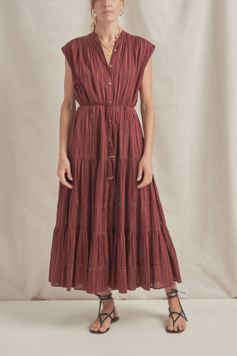 Rhea Sleeveless Maxi Dress Mahogany