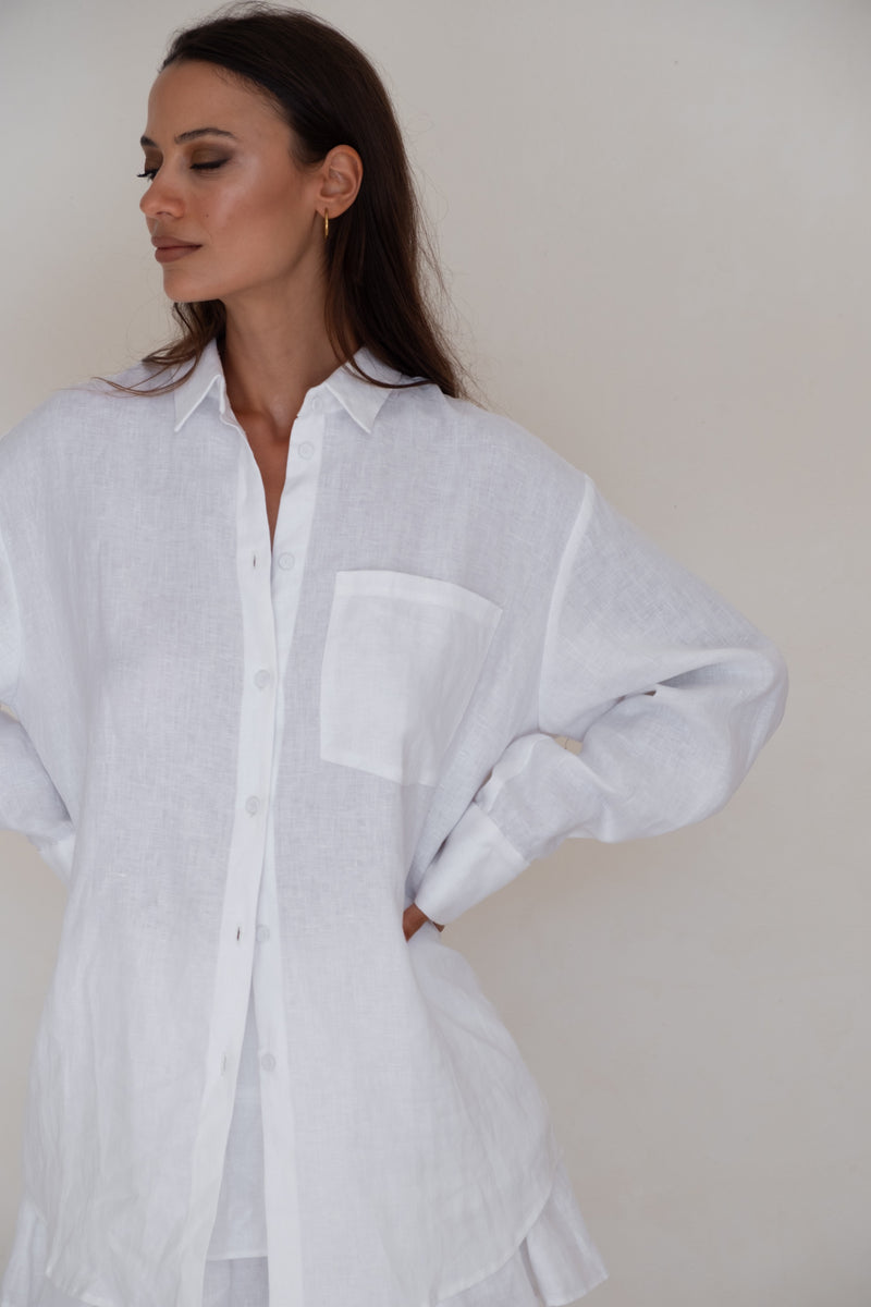 Loveshack Shirt White linen