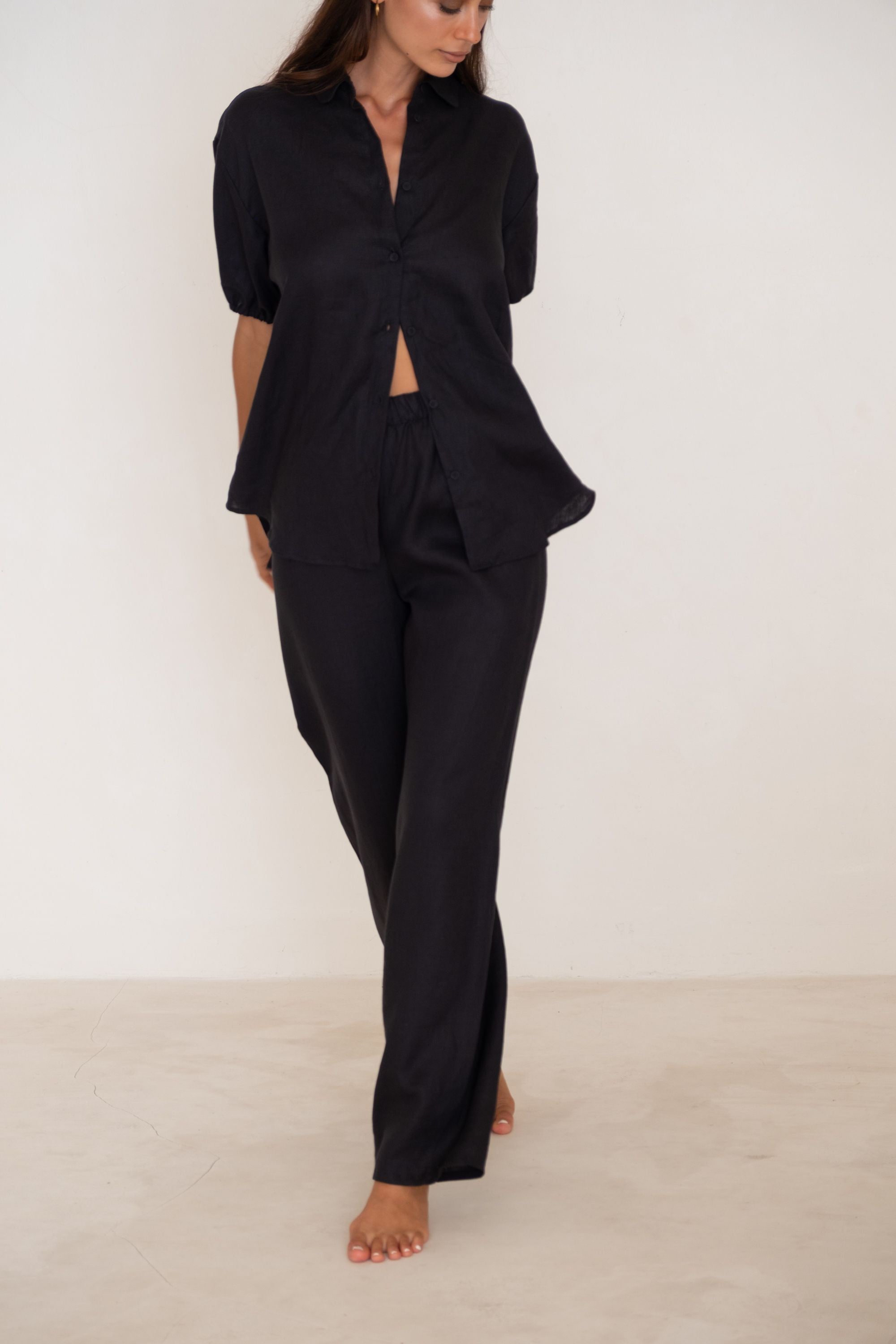 Cabana Pant Linen Black Caitlin Crisp Deval boutique Wanaka