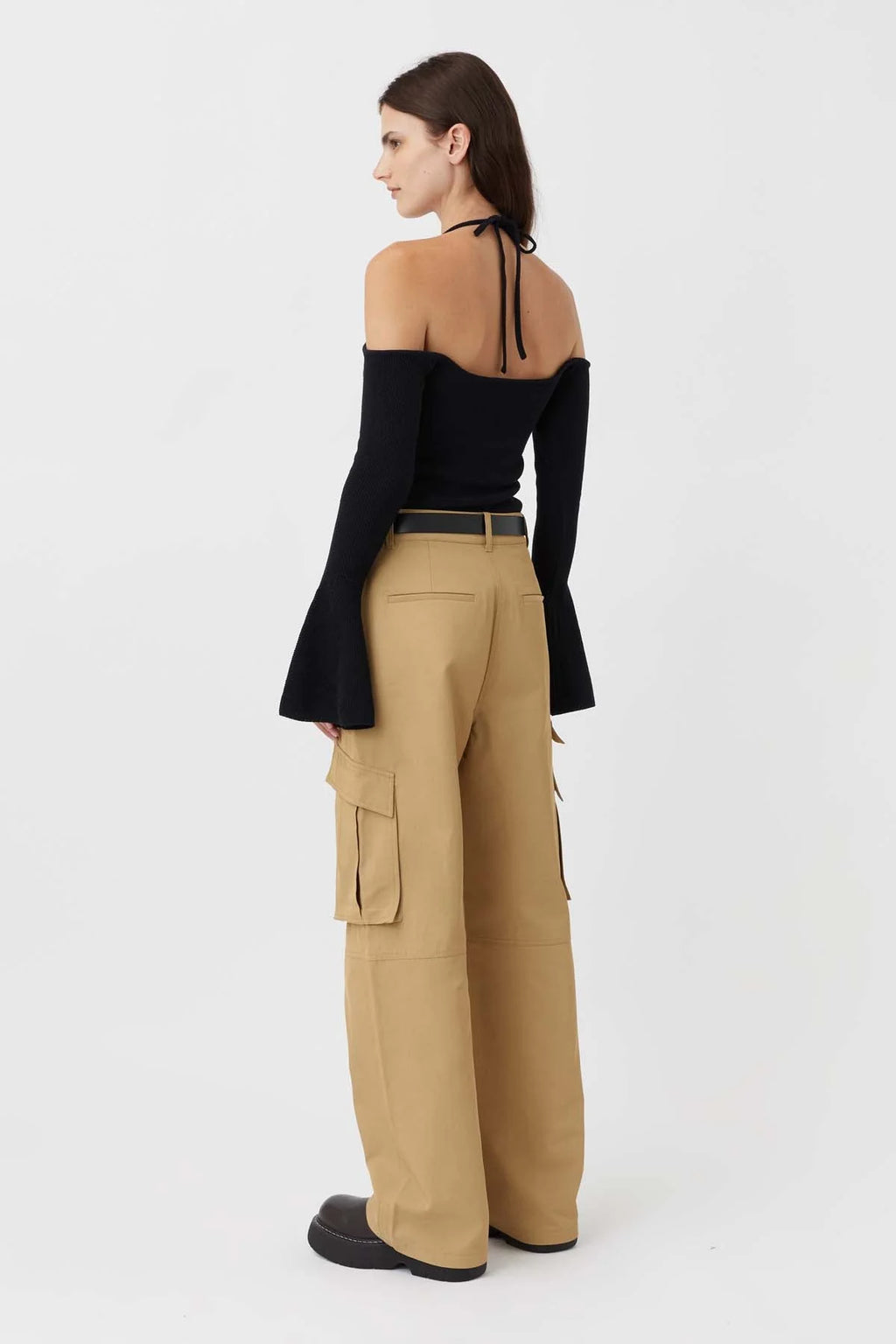 Cold shoulder knit top sale