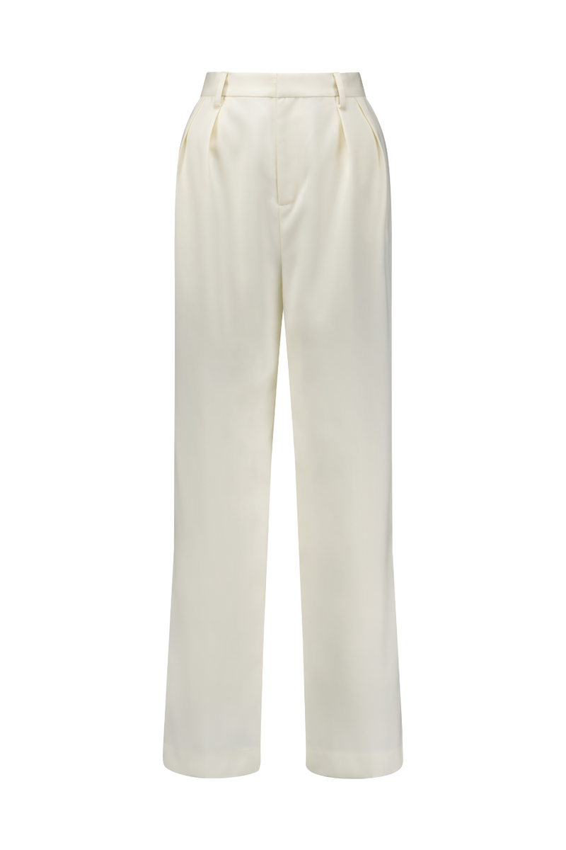 Double Pleated Trouser Ivory
