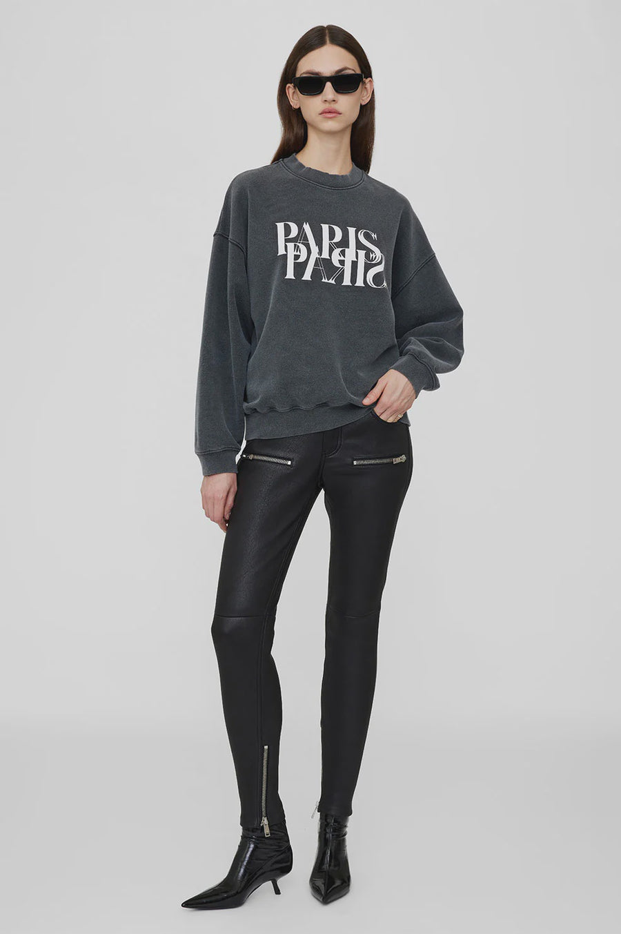 Jaci Sweatshirt Paris Washed Black Anine Bing Deval boutique Wanaka