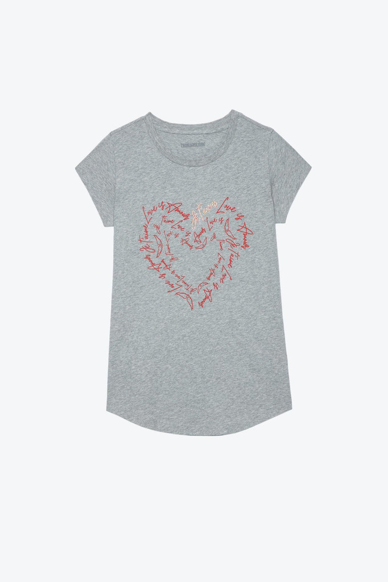 Skinny Heart T-shirt Gris