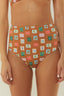 High Waisted Bikini Bottoms Brown Emblem