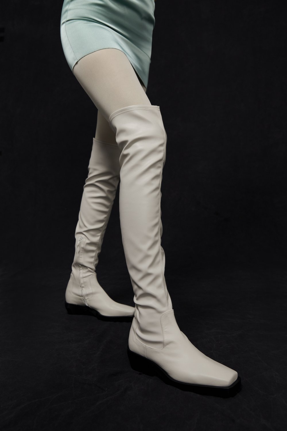 Ivory thigh high boots 2025