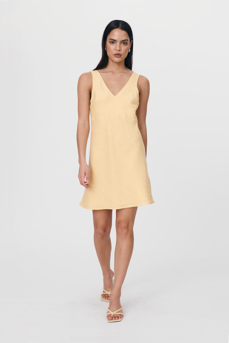 Regina Linen Mini Dress Butter