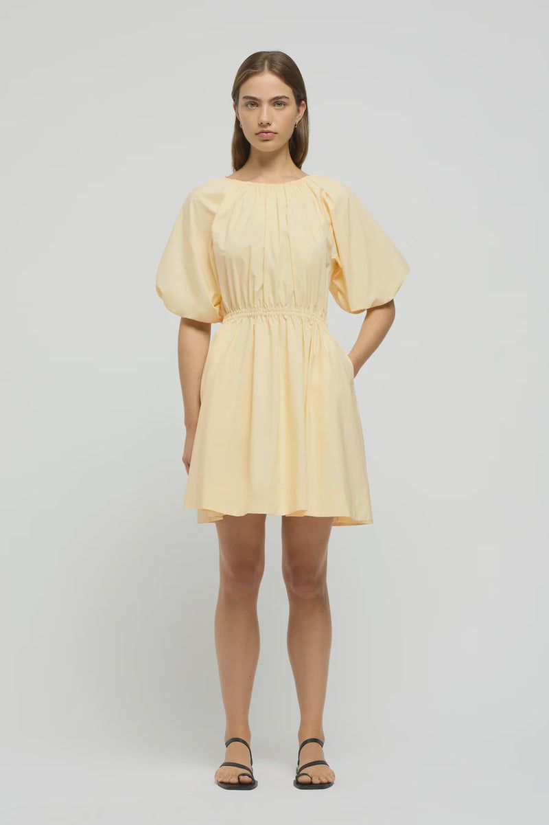 Ikaria Cotton Mini Dress Pale Yellow