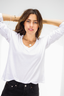 Jimi Long Sleeve V-Neck White
