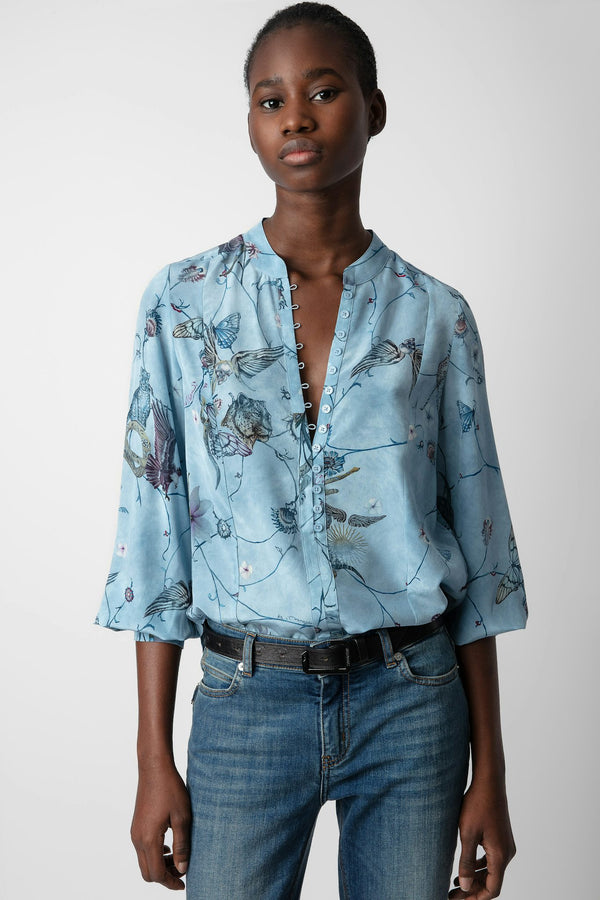 Twina Silk Blouse Glacier