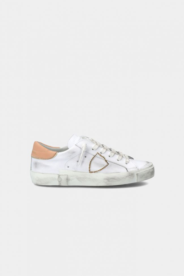 Prsx Low Veau Broderie Blanc Beige