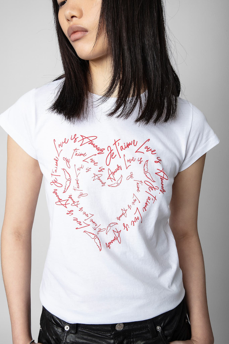 Skinny Heart T-shirt Blanc
