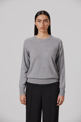 Sam Cashmere Crew Grey Marle