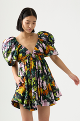 Gabrielle Plunge Mini Dress Midnight Floral