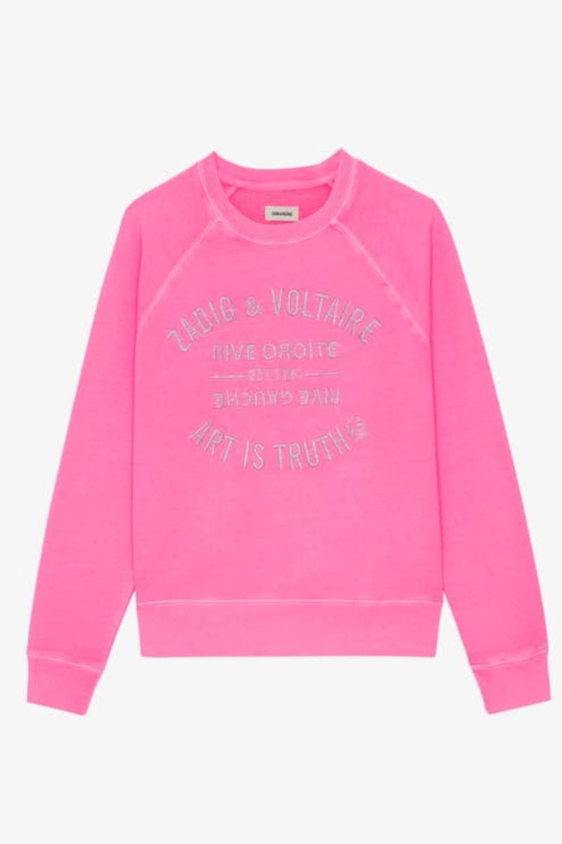 Upper Blason Embroidered Sweatshirt Electric Pink