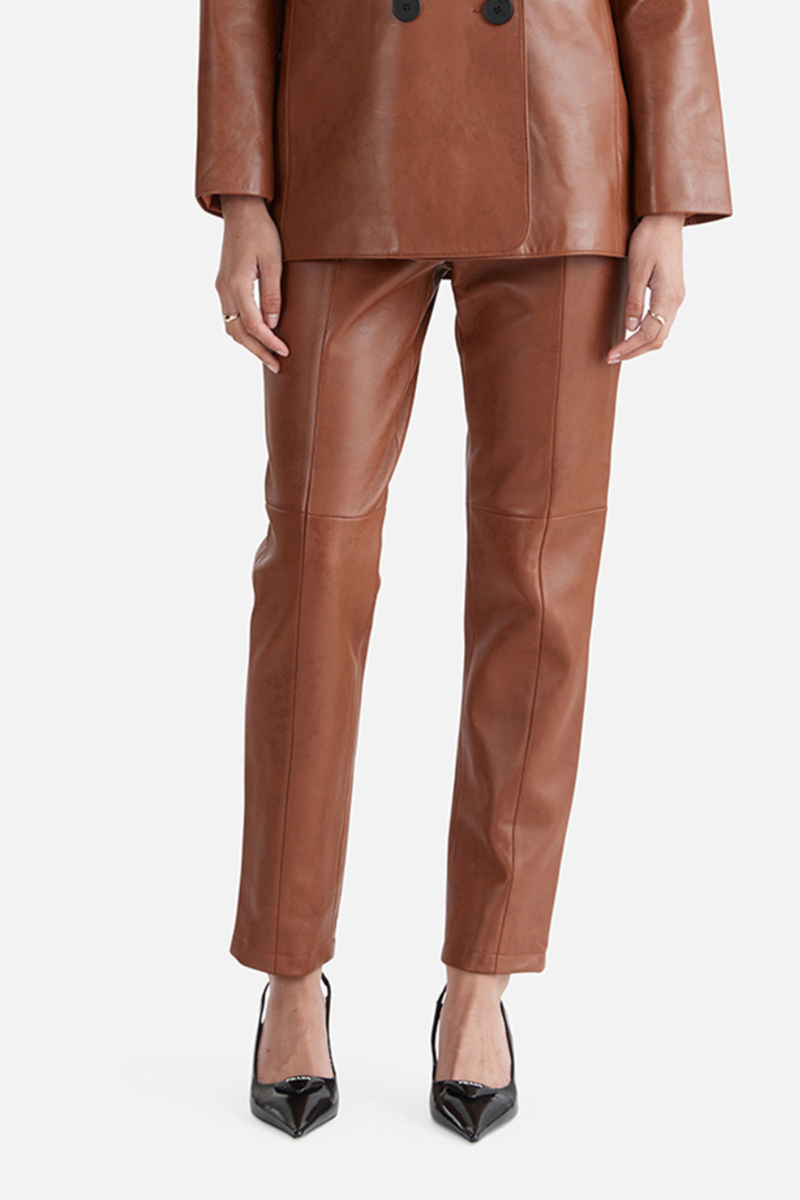 The Delaney Leather Pants Whiskey