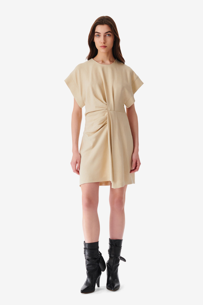 Pena Wrap Mini Dress Light Beige
