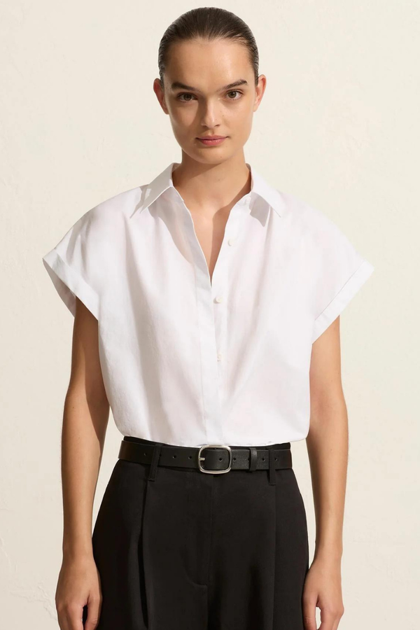 Relaxed Sleeveless Shirt White