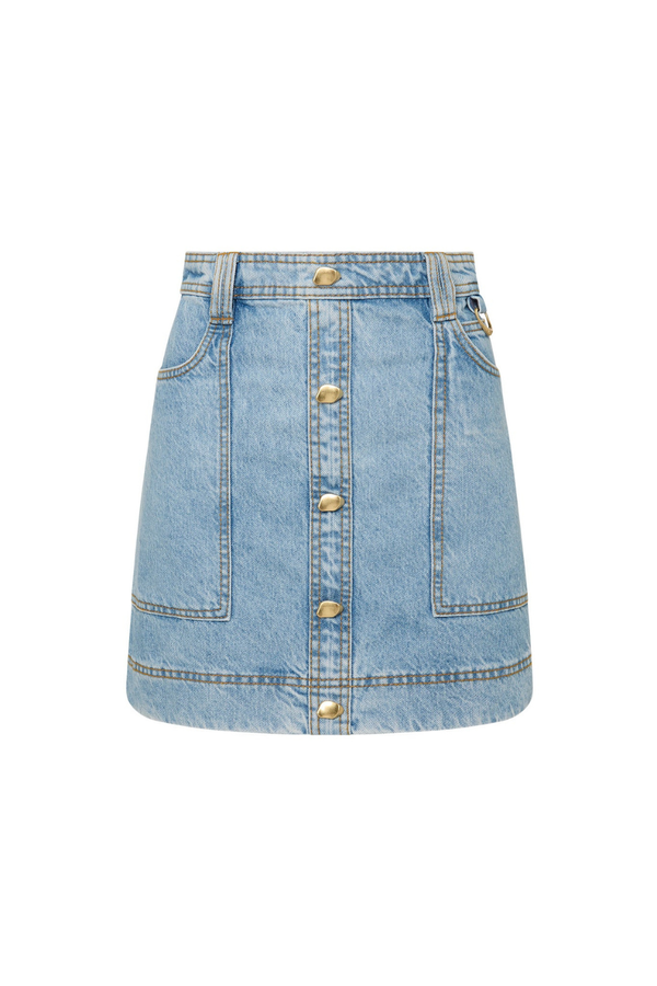 Aje x Outland Denim Mini Skirt Coastal Blue