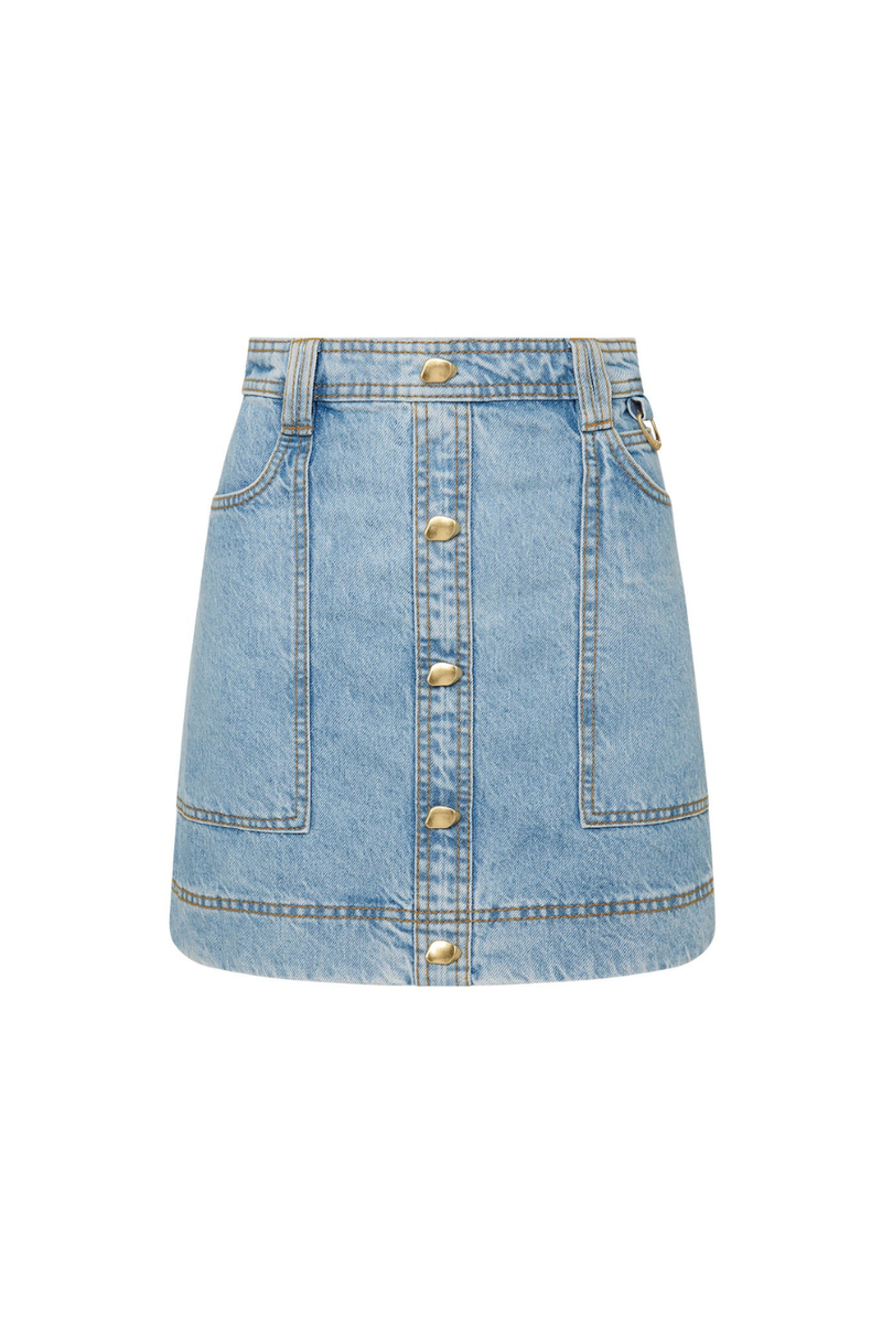 Aje Teal Denim Shorts AJE LYON BRAIDED DENIM SHORT, 908 WASH, BNWT,
