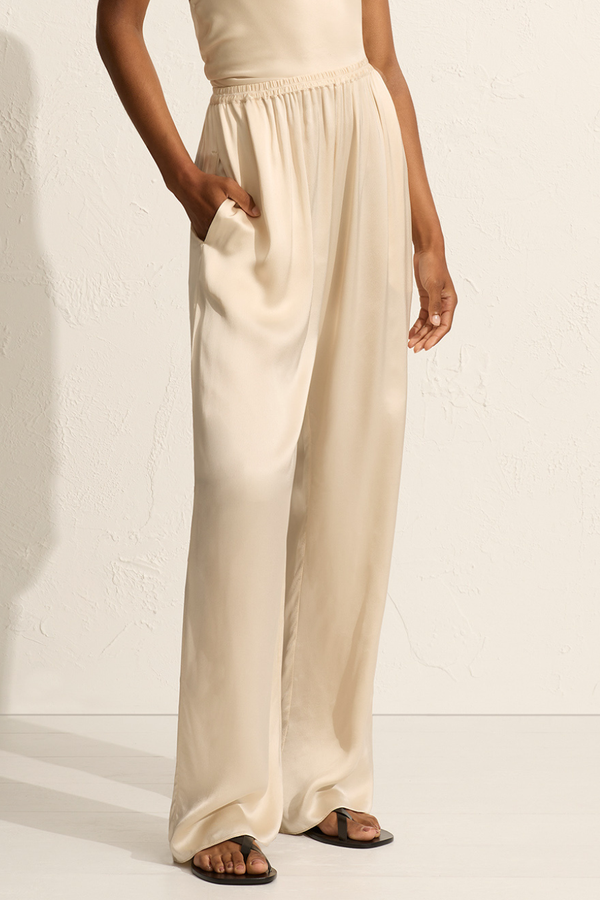 Relaxed Satin Pant Ivory