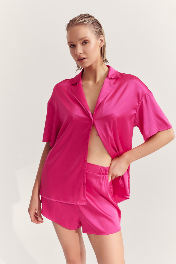 Celine Short Sleeve Shirt Hot Pink