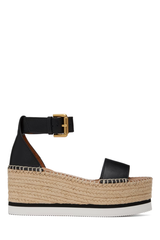 Glyn Platform Espadrille Black