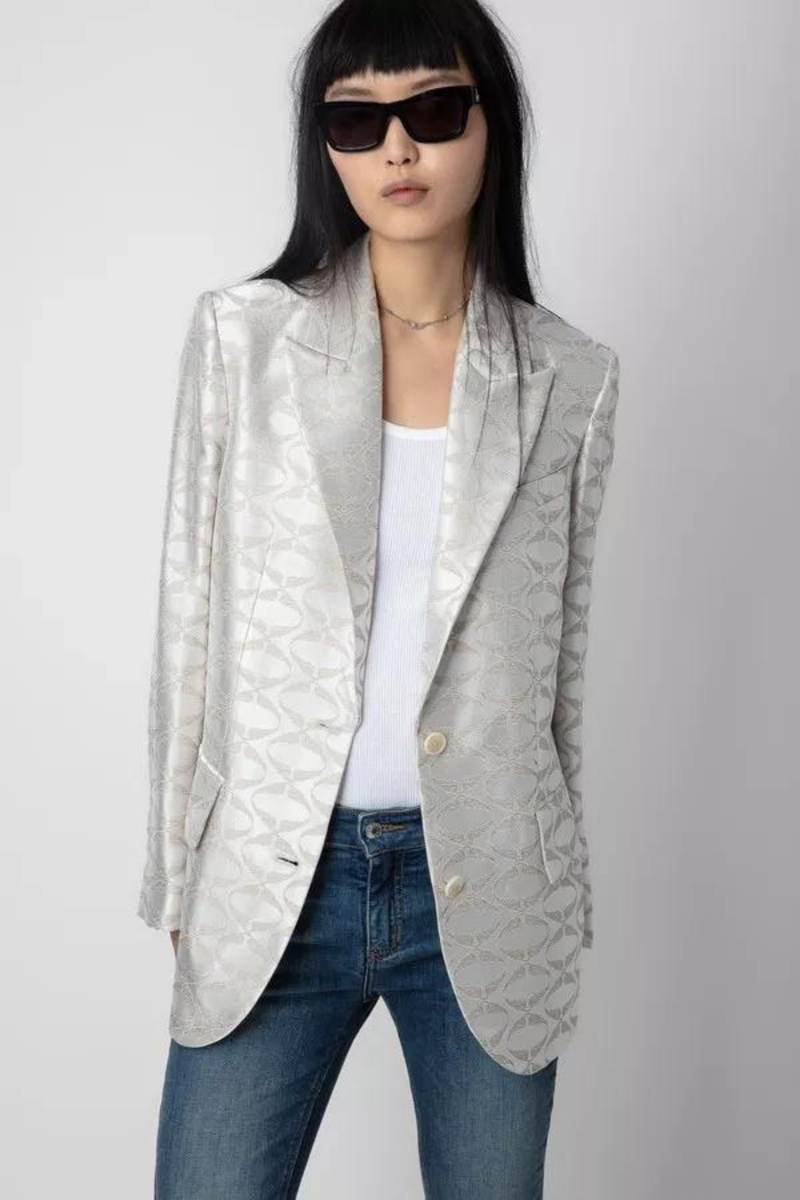 Vicka Wings Jacquard Blazer Scout