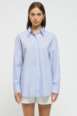 Core Oversized Stripe Shirt Blue Stripe