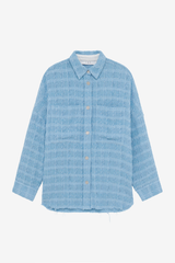 Zennae Tweed Overshirt Blue