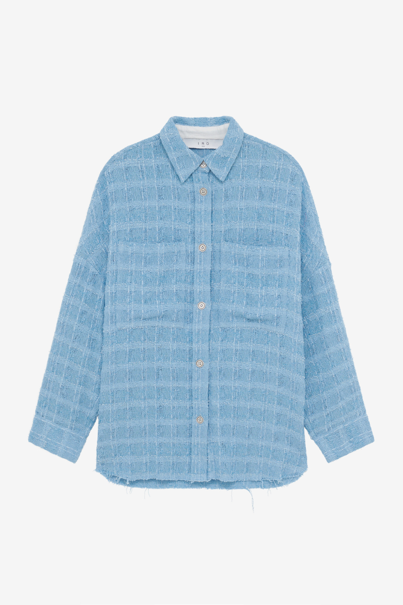 Zennae Tweed Overshirt Blue