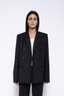 Vaena Double Breasted Slit Blazer Noir