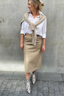Maz Leather Skirt Gravel