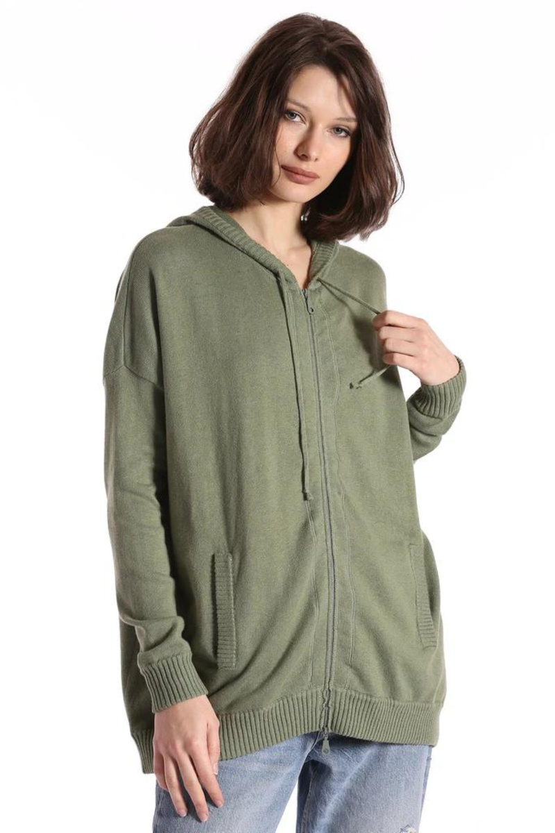 Cashmere Oversized Zip Hoodie Garden Grove