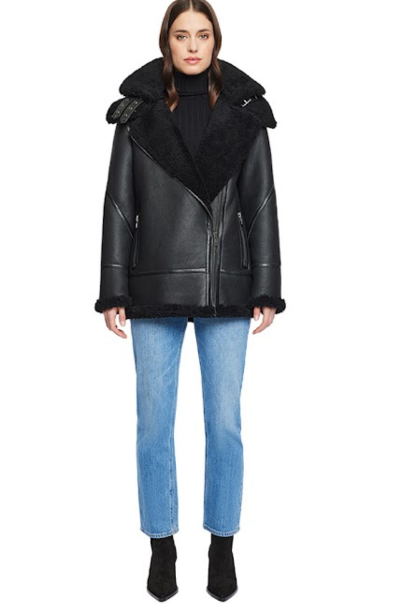 Martina  Shearling Jacket Jet Black