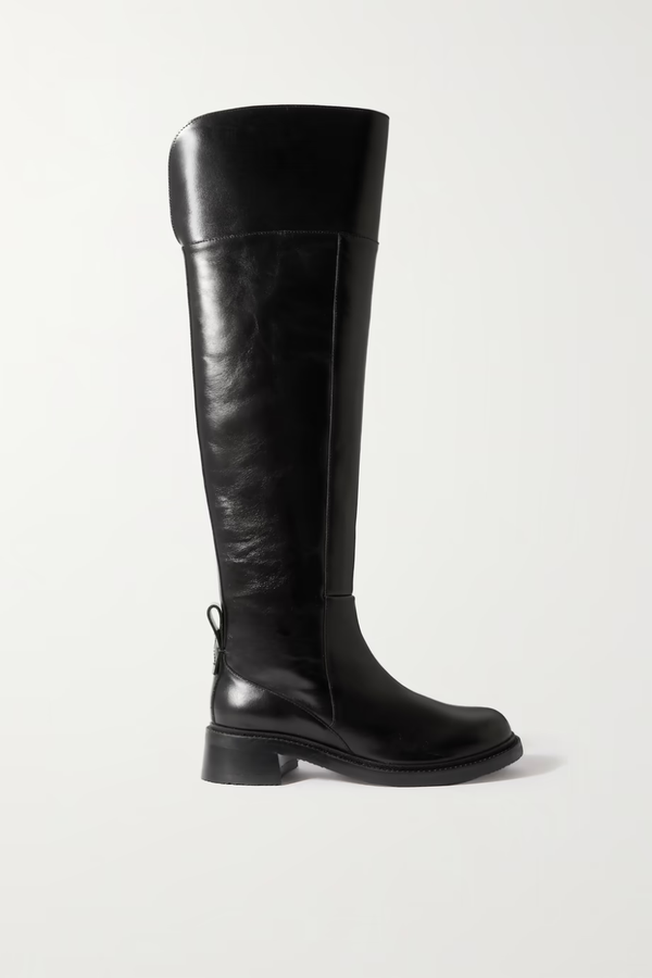 Bonni Leather Knee Boots Black