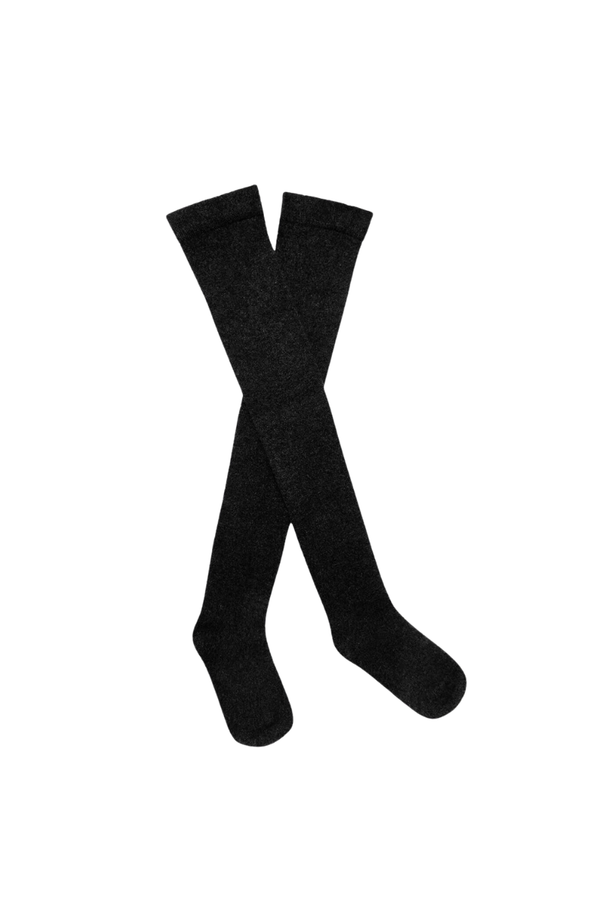 Cotton Knee High Socks Black