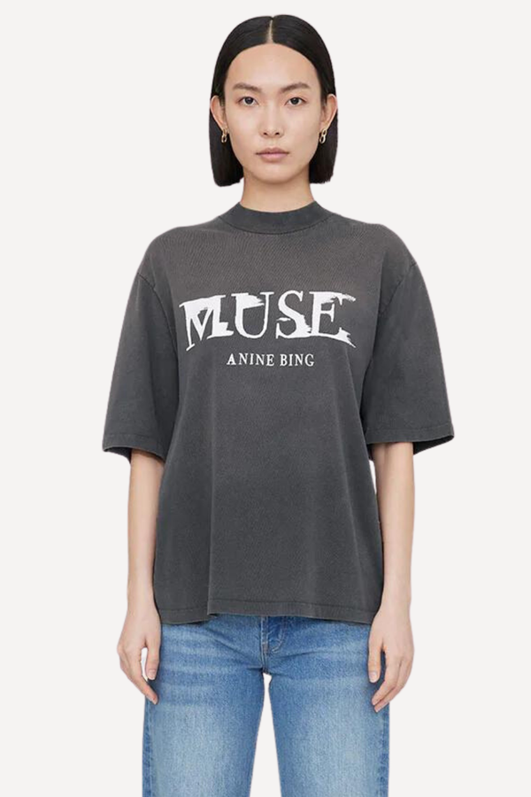 Wes Tee Painted Muse Washed Faded Black