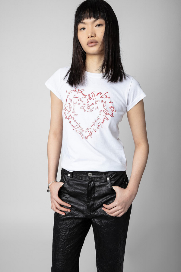 Skinny Heart T-shirt Blanc