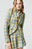 Pleated Short Lime Plaid